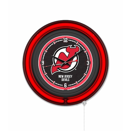 Holland Bar Stool New Jersey Devils 15 Double Neon Wall Clock Clk15BK