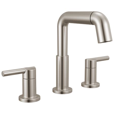 Delta Nicoli Two Handle Widespread Pull-Down Bathroom Faucet, 7.13 in, Stainless 35849LF-SSPD