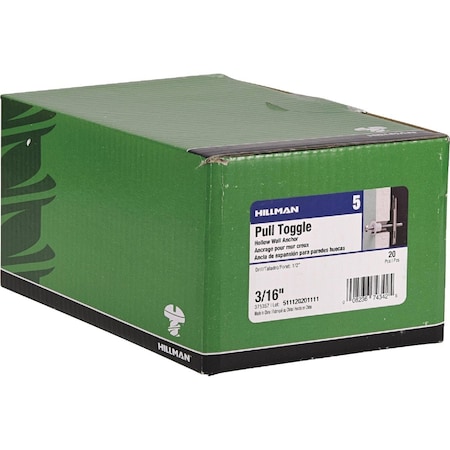 Hillman 3/16'' Plastic Strap Toggle, 20 Ct. 375357