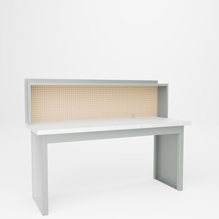 Pucel Solid Side Work Station, 72 in W x 30 in D x 33 in H, Gray EWB-3072-L