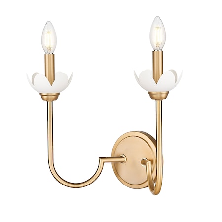 Z-Lite Allistair 2-Light Wall Sconce, 15 in W, Modern Gold 352-2S-MGLD