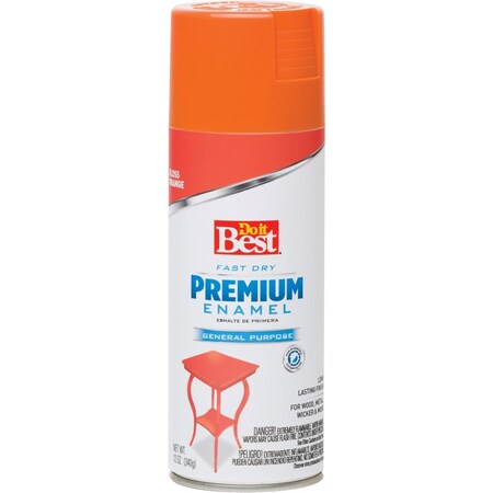 Do It Best Premium Enamel 12 Oz. Gloss Spray Paint Orange 203443D