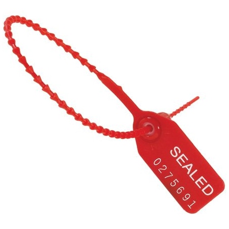 Bsc Preferred 10'' Red Equilok Pull-Tight Seals, 1000PK SE1017R