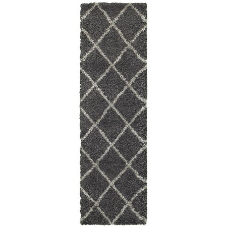 Oriental Weavers Henderson 090K1 2x8 Runner Charcoal/ GreyPolypropylene H090K1068230ST