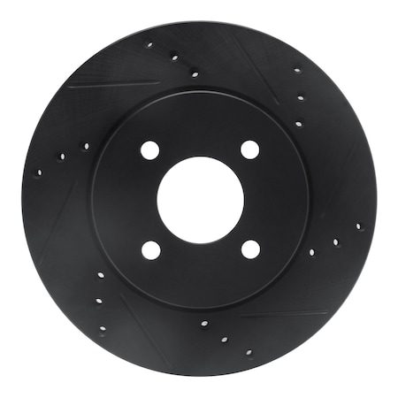 Dynamic Friction Co DFC Brake Rotor - Drilled and Slotted - Black 633-67065R