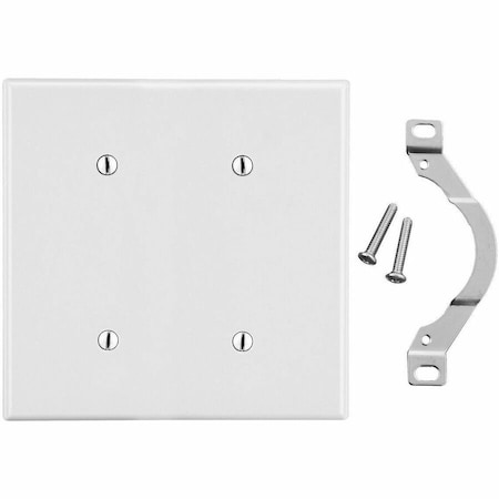 Hubbell Wiring Device-Kellems Wallplate, 2-Gang, 2 Strap Mount Blank, White P24W