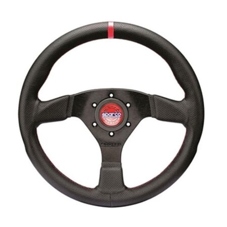 Sparco R383 Champion Black Leather & Black Stitching Steering Wheel 015R383PLUNNR