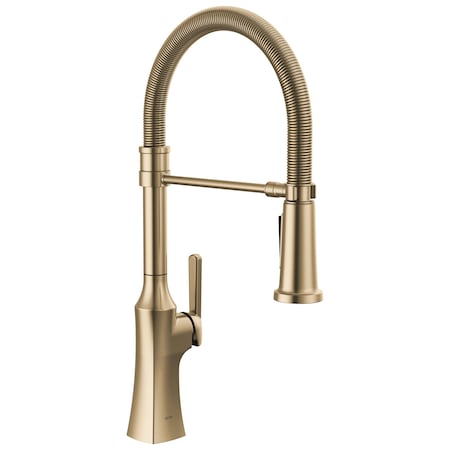Delta Ermelo Single Handle Pull-Down Spring Kitchen Faucet Champagne Bronze 18887-CZ-DST