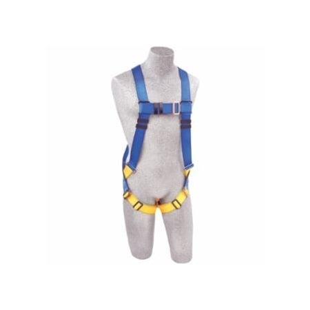Dbi-Sala First Full Body Harnesses, Back D-Ring, Pass Thru Buckle Legs, Unvrsl, Blue/Yellow 098-AB17530