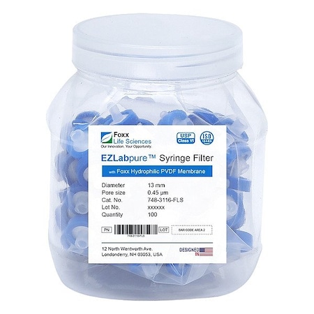 Foxx Life Sciences Syringe Filters, PK100 748-3116-FLS