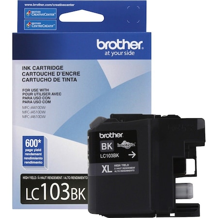 Brother Innobella LC103BK Original Ink Cartridge - Inkjet - High Yield - 600 Pages - Black - 1 Each LC103BK