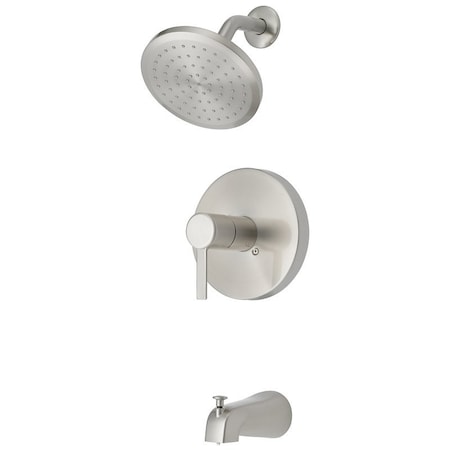 Boston Harbor TubShower, Fixed Mount Showerhead, 175 gpm Showerhead, 1 Spray Settings, Zinc Tub Spout F1A1F507NP