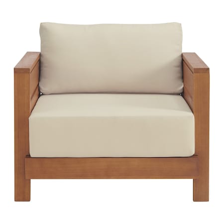 Alaterre Furniture Barton Weather Resistant Patio Outdoor Arm Chair with Stain-Resistant and Fade-Proof Cushions 80-OUTD-WD-CH