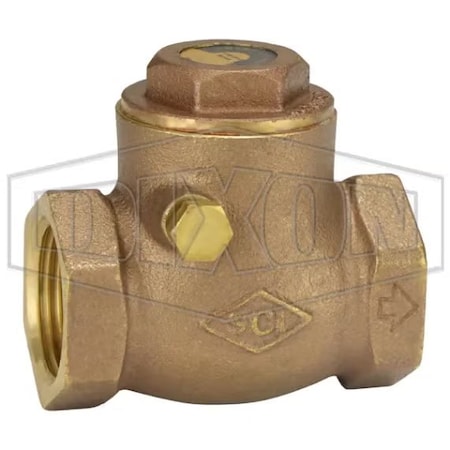 Dixon Swing Check Valve, 3/4 in Nominal, FNPT End Style, Brass Body SWCV75