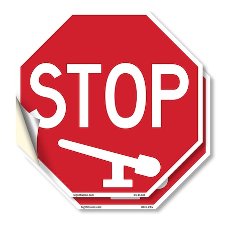 Signmission Stop, 18 inch X 18 inch, Vinyl Decal, 2PK OC-D-2PACK-18-235