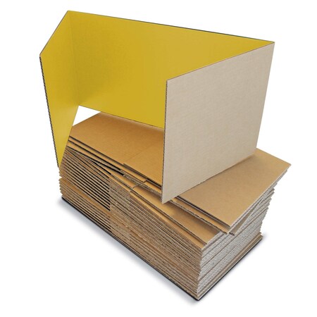 Flipside Products 60053-24 12' x 48' Yellow Corrugated Study Carrel - Pack of 24