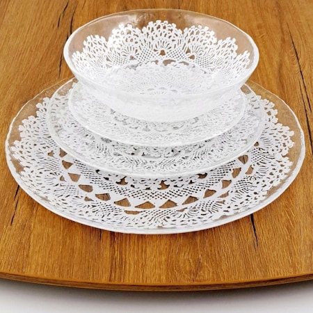 Red Pomegranate Collection Lille Dinnerware Set - 16 Piece 7057-0