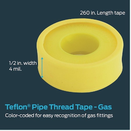 Ez-Flo Eastman EZ-Flo 1/2'' x 260'' Yellow Premium Teflon Gas Line Tape 50033