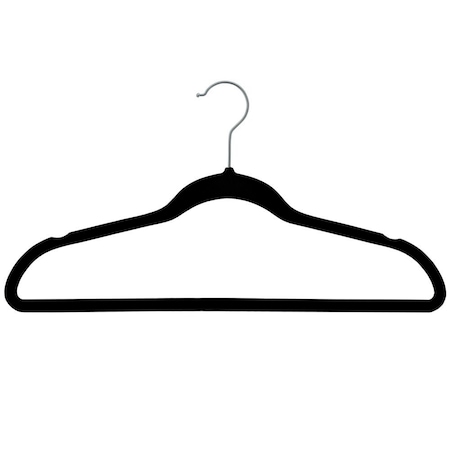 Nahanco 17 1/4in Black Slimline Velvet Suit Hanger w/ Notches, 50PK HSL17PBHU