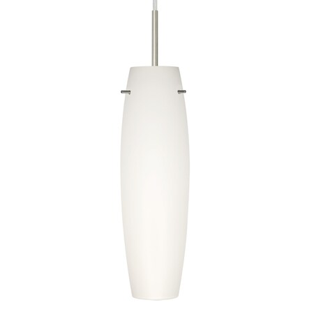 Besa Lighting Besa Suzi 11 Pendant, Opal Matte, Satin Nickel Finish, 1x 9W MAX E26 Base 1JT-412107-LED-SN