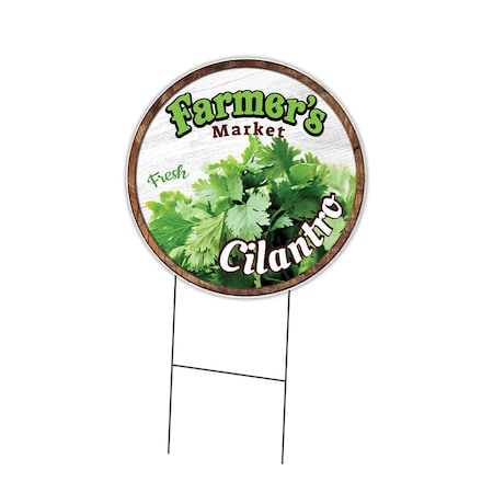 Signmission Farmers Market Cilantro Double Sided Corrugated Plastic Circle Yard Sign, C-24-CIR-DS-WS-Cilantro C-24-CIR-DS-WS-Cilantro