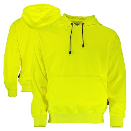 Dome75 Pullover Hoodie, Non-ANSI/Enhanced Visibility, Polyester, Hi-Vis Yellow, LG DHP1601