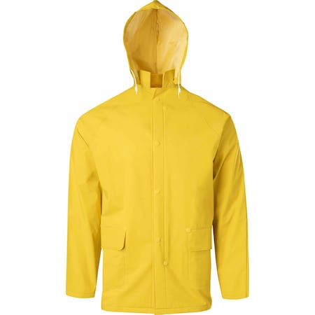 Ironwear 32" PVC/Polyester Rain Jacket with Detachable Hood, Yelllow, 5X-Large 9210-Y-5XL