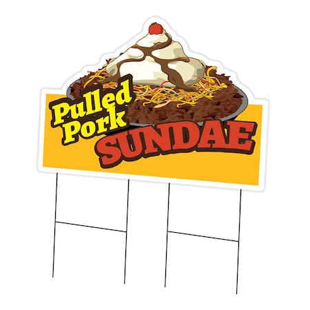 Signmission Pulled Pork Sundae Die Cut Yard & Stake plastic coroplast window, 2436-Pulled Pork Sundae C-DC-2436-DS-Pulled Pork Sundae19