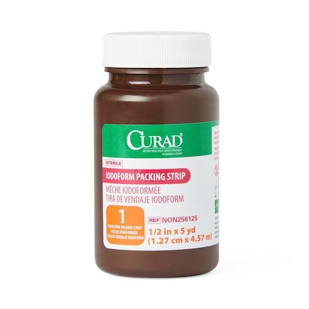 Medline CURAD Sterile Iodoform Gauze Packing Strips, 1/2in x 5 yd. NON256125H