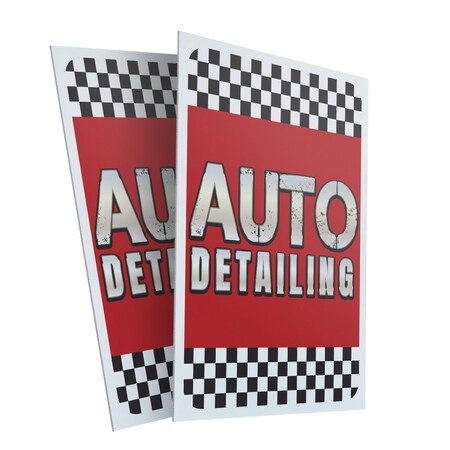 Signmission Auto Detailing, Plastic Signs Only 24 Inch x 36 Inch, Corrugated Plastic, 2PK CSB-2436-2PACK-30342