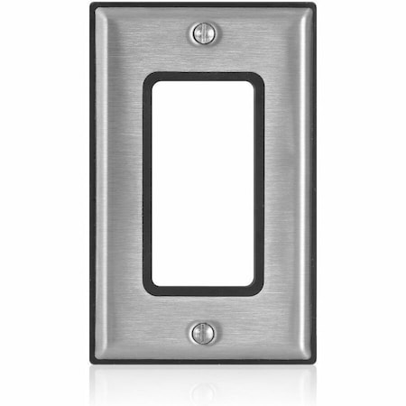 Leviton Decora Device Wall Plate, Number of Gangs: 1 Stainless Steel, Not Applicable Finish, Silver 84401-G40