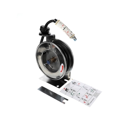 T&S Brass TandS Brass Hose Reel, 3/8in ID x 12' Hose, Open, Stainless Steel B-7102