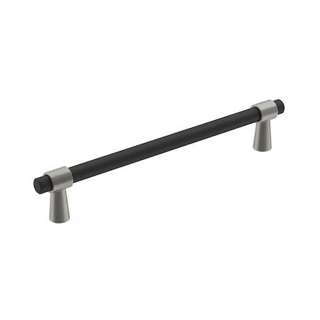 Amerock Mergence 6-5/16 in 160 mm Center-to-Center Matte Black/Satin Nickel Cabinet Pull BP36860FBG10