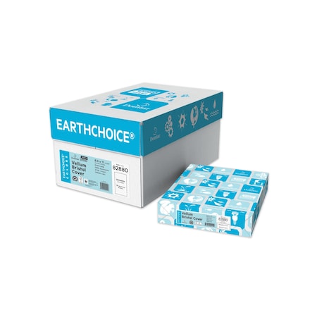 Domtar EarthChoice Cover Stock, Vellum Bristol, 96 Bright, 67 lb Weight, 8.5 x 11, Bright White, 250PK 94338