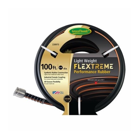 U.S. Wire & Cable 5/8 in ID x 100 ft L Water Hose, Synthetic Rubber Tube GTXPR58100