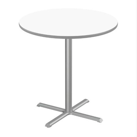 Correll Round Cafe Table, 24 in W, 24 in L, 42 in H, Particleboard Top, Frosty White SXB24DER-80-98-13