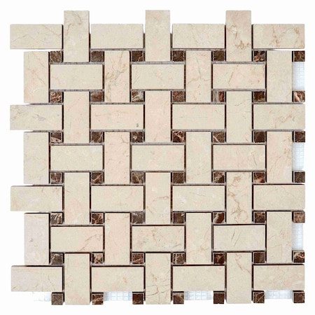 Apollo Tile Regalia 12x12 in. Beige, Brown Matte Gres Porcelain Basketweave Mosaic Tile (5.82 sq ft/case) 6PK VEL88CREBSKMOSA