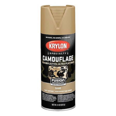 Krylon Spray Paint, Sand, Ultra-Flat, Solvent, 11 oz K04295777