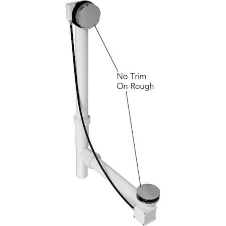 Westbrass Tubular 27 in. Cable Drive Bath Waste and Overflow Rough - PVD Polished Brass D50P27TLE-LT