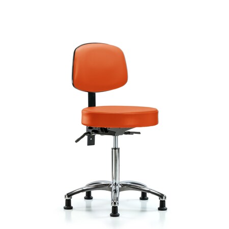 Blue Ridge Ergonomics Ben Stool, Med, Vin, Bk, Chrome, Gld, Orange BR-VMBST-CR-T0-NF-RG-8613