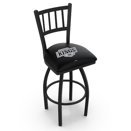 Holland Bar Stool Co 36" Blk Wrinkle Los Angeles Kings Swivel Bar Stool, Jailhouse Back L01836LAKing