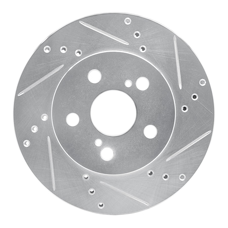 Dynamic Friction Co DFC Brake Rotor - Drilled and Slotted - Silver 631-76151R