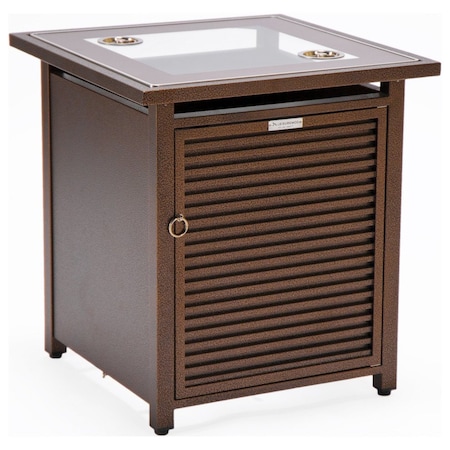 Leisuremod Walbrooke Brown Patio Square Tank Holder with Slats Design, Brown WHS20BR