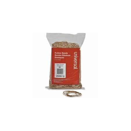Universal Rubber Band, 3-1/2 In, Sz19, Beige, 1240PK UNV00119