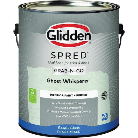 Glidden Spred Interior Grab-N-Go Paint + Primer Semi-Gloss Paint Ghost Whisperer 1 Gal. GLSIN60GW/01