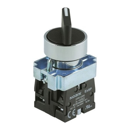 Noark Ex9PBD25, Selector switch - Rotary knob - Black handle - 2-positions - Locking - 1NO+1NC 1200507
