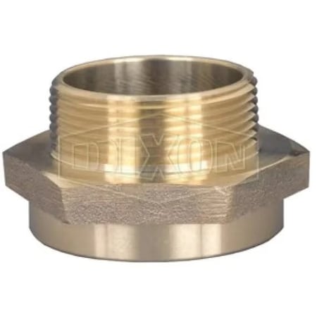 Dixon Reducing Hex Nipple, 2 x 1-1/2 in x 1-3/16 in L, Brass, FNPSH x Male NH NST, Domestic FM20S15F