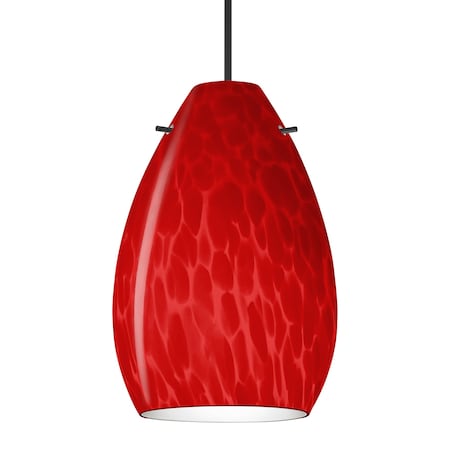Besa Lighting Besa Pera 6 Pendant, Red Cloud, Black Finish, 1x 5W LED 1XT-1713RC-LED-BK