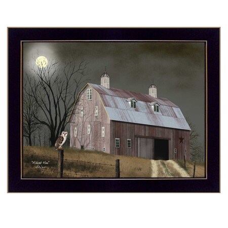 Homeroots Midnight Moon 1 Black Framed Print Wall Art 415235