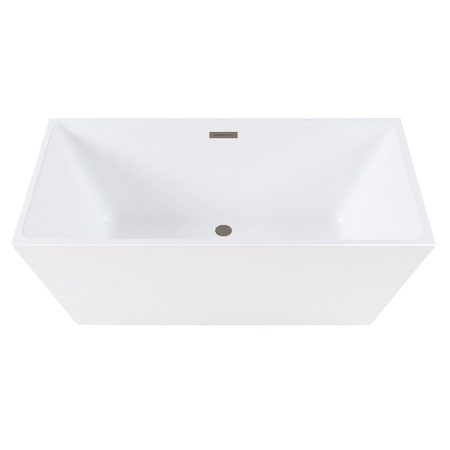 Kingston Brass 59" Acrylic Rectangular Double Ended Freestanding Tub with Drain, Glossy White/Antique Brass VTSQ593223C413